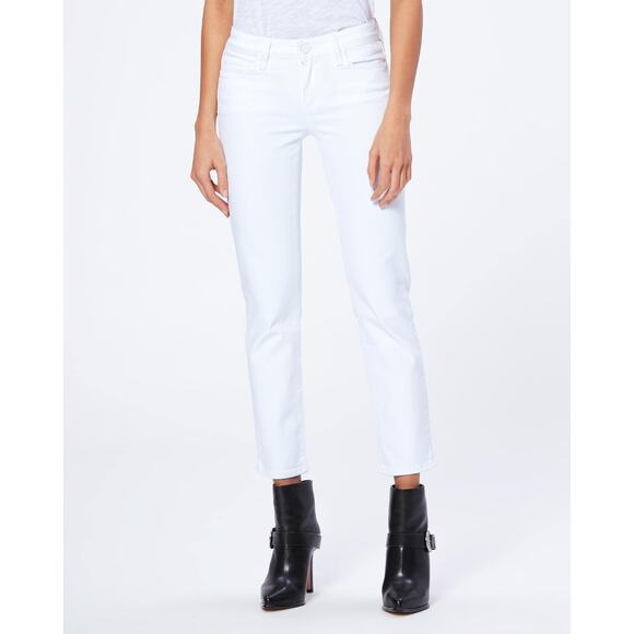 NWOT $189 PAIGE SKYLINE WHITE DENIM ANKLE JEANS 24 - Picture 2 of 14